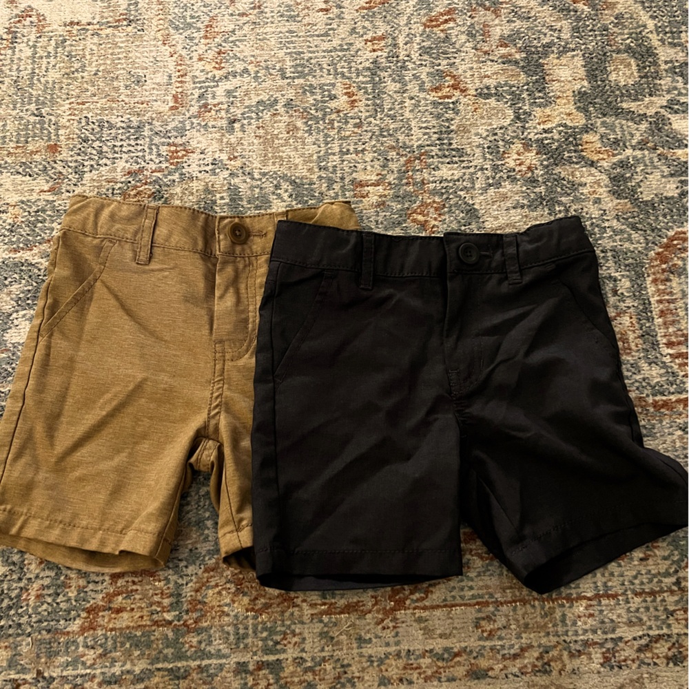 2 Cat & Jack Quick Dry Boys Shorts Khaki and Charcoal Grey